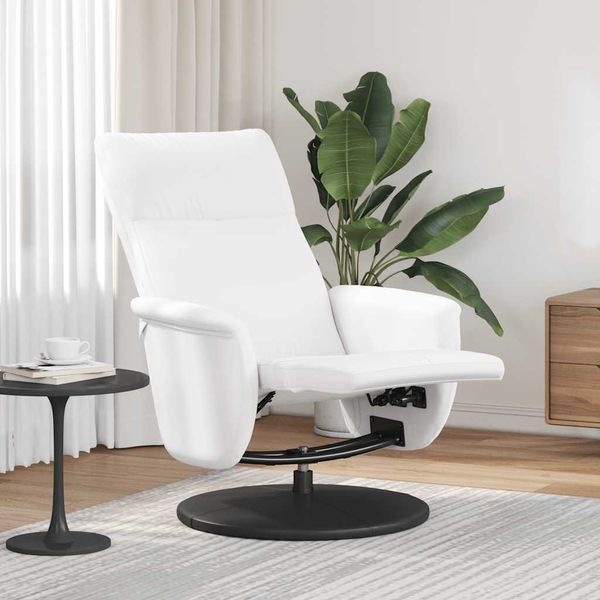 vidaXL Relaxsessel mit Fußteil Weiß Kunstleder 356550