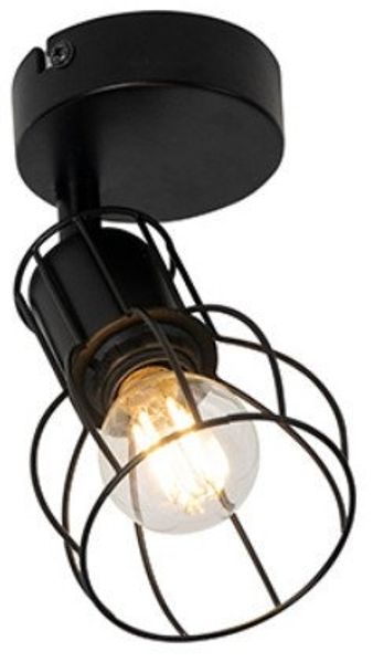 Qazqa Wandleuchte Botu, ohne Leuchtmittel, Warmweiß, QAZQA Wandleuchte, e14, Schwarz, Stahl, Modern