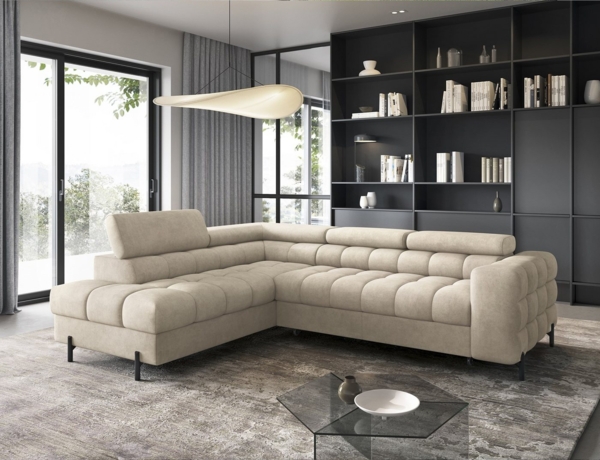 MOEBLO Ecksofa Ferrucio, modernes Schlafsofa mit Bettkasten & verstellbaren Kopfstützen, Wohnlandschaft mit Schlaffunktion, Eckcouch Wohnlandschaft Sofa mit Ottomane Eckgarnitur Polsterecke, (BxHxT):276 x 72–93 x 200 cm