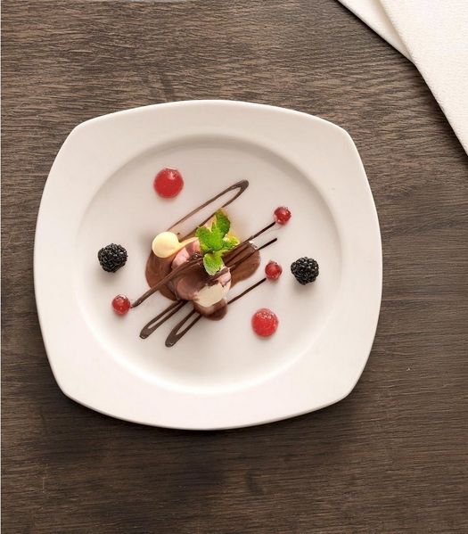 Home4You Dessertteller, Ø 23 cm, Weiß, Bone China, eckig, (12 St)