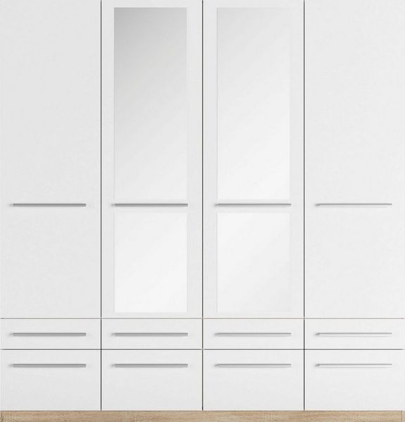 priess Kleiderschrank Schrank Garderobe Wäscheschrank Barcelona in 5 Breiten viel Stauraum, geräumige Schubkästen, mit Spiegel, MADE IN GERMANY