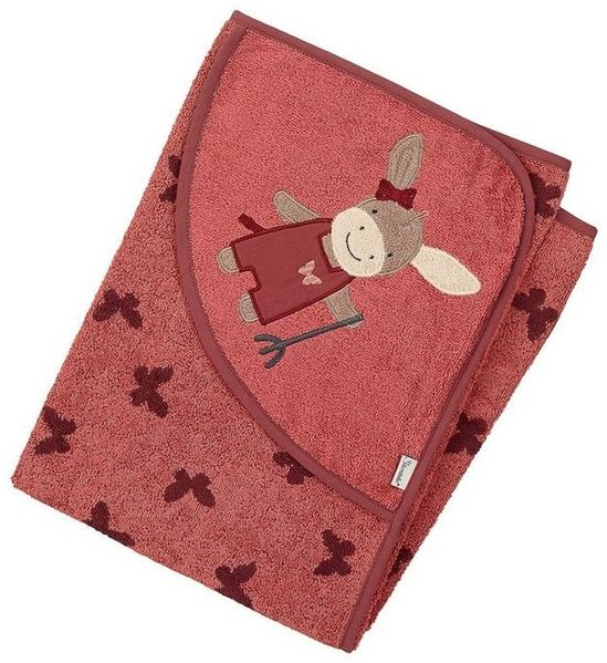 Sterntaler® Badetücher Kapuzenbadetuch 80 x 80 cm Emmily, 100 % Baumwolle (1-St), Handtuch zum Baden - Badetuch 80x80 Esel Emmily mit Schmetterlingen - Baby Kapuzenhandtuch aus weichem Jaquard Frottee mit Applikation Bild 2