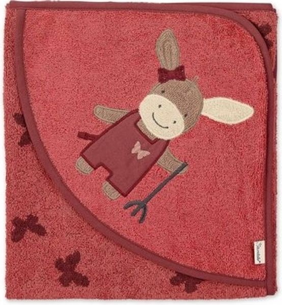 Sterntaler® Badetücher Kapuzenbadetuch 80 x 80 cm Emmily, 100 % Baumwolle (1-St), Handtuch zum Baden - Badetuch 80x80 Esel Emmily mit Schmetterlingen - Baby Kapuzenhandtuch aus weichem Jaquard Frottee mit Applikation Bild 3