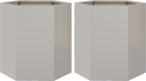 vidaXL Garten-Pflanzgefäße 2 Stk. Sechseckig 46x40x45 cm Edelstahl 851117