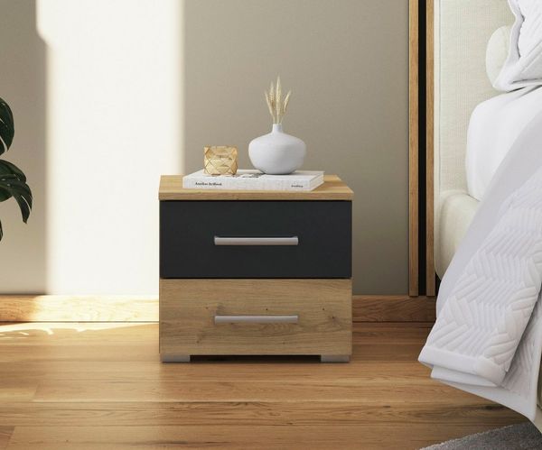 rauch Nachtkommode Nachttisch Nachtkonsole Beistelltisch Kommode Sideboard BURANO, mit farblich abgesetzter Schublade MADE IN GERMANY