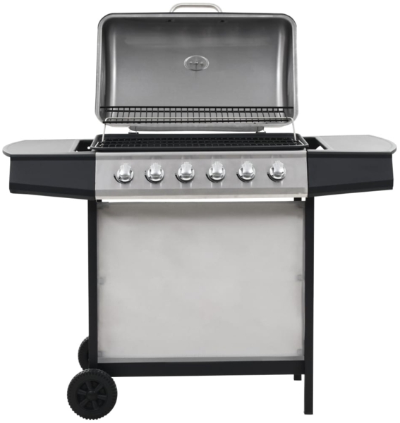 vidaXL Gasgrill mit 6 Flammen Edelstahl Silbern 44285