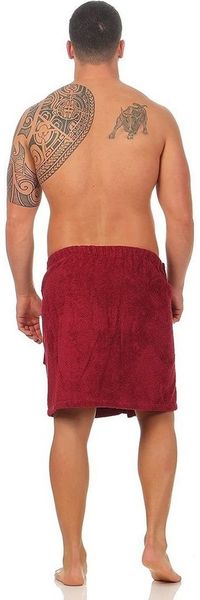 CLASS HOME COLLECTION Saunatuch Herren Frottee Saunakilt Saunatuch Klettverschluss Sarong 50 x 136 cm, 100% Baumwolle (1-St), mit Klettverschluss