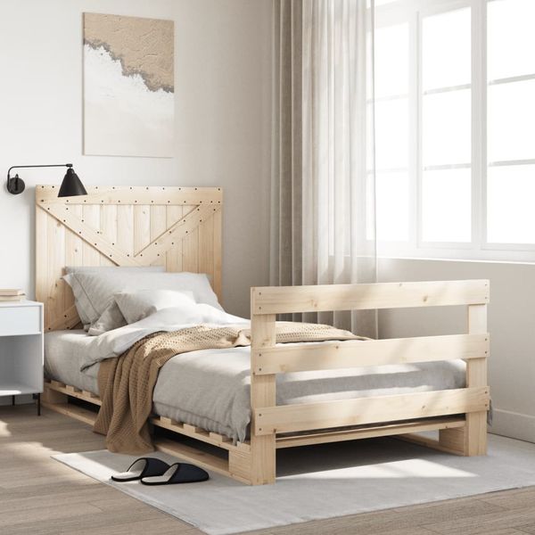 vidaXL Massivholzbett mit Kopfteil 100x200 cm Kiefer 3281575