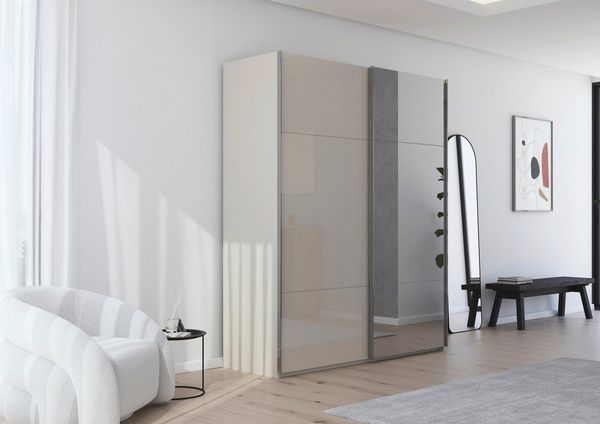 rauch Schwebetürenschrank Kleiderschrank Schrank Garderobe Schlafzimmerschrank CONTIDO (3 verschiedene Ausstattungen BASIC/CLASSIC/PREMIUM (inkl. SOFT-CLOSE) aus hochwertigem Material in 6 Breiten 2 Griff-Farben MADE IN GERMANY