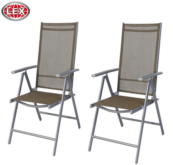 2er-Set Alu Klappsessel 7-fach verstellbar Gartensessel Gartenmöbel Liegestuhl