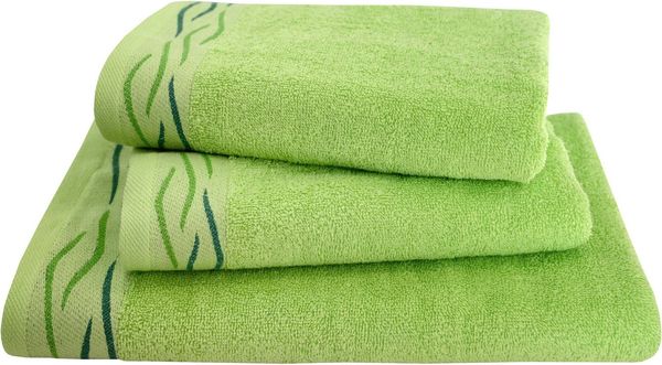 Dyckhoff Handtuch Set Wave, Frottier (Set, 3-St), mit Jacquard-Bordüre,4 Handtücher (50x100cm), 2 Duschtücher (70x140cm)
