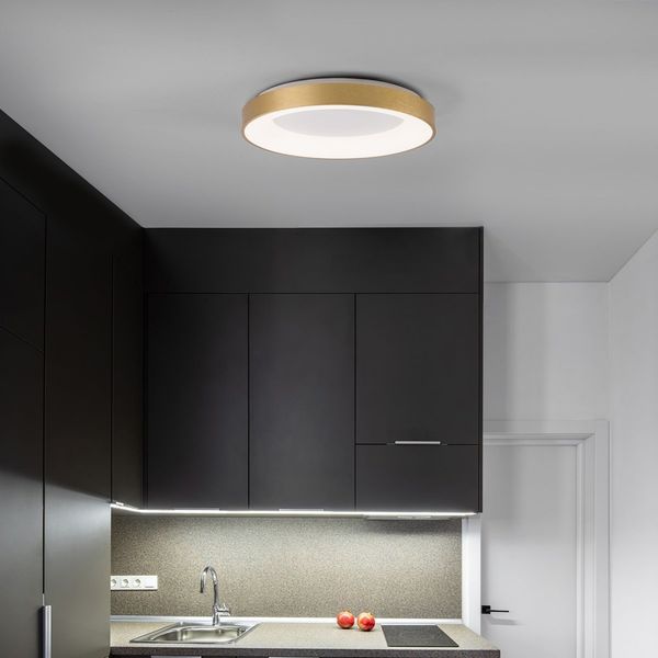 Nova Luce 9353854 RANDO THIN LED Deckenleuchte 60cm 3000K Gold gebürstet dimmbar
