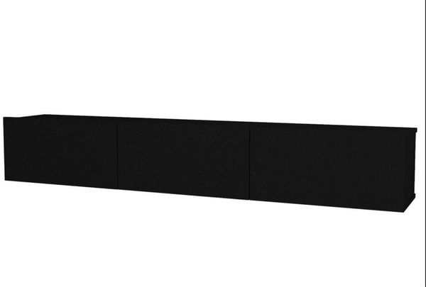 ibonto Lowboard 180 x 29,5 x 29,5 cm Schwarz TV Board mit Stauraum (H 29.5 x T 29.5 x B 180 cm)