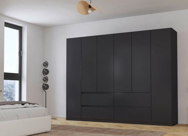 rauch Drehtürenschrank Kleiderschrank Schrank Garderobe Garderobenschrank MAINZ grifflose Front, Außentüren mit Push-to-Open Funktion MADE IN GERMANY