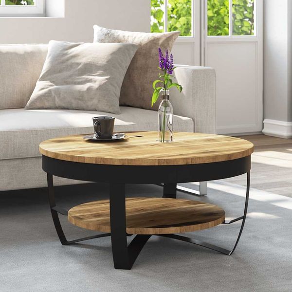 vidaXL Couchtisch Raues Massives Mangoholz 65x32 cm 244675