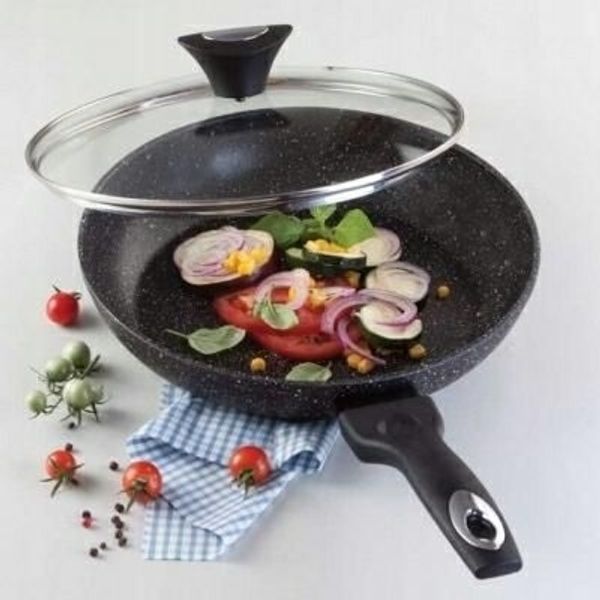 TIROSS Marmorbeschichtete Pfanne 28 cm TS-1256P / Z mit Deckel