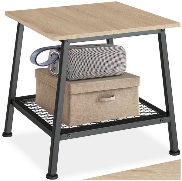 tectake Beistelltisch Bedford (1-St, 1 tlg), Kleiner Beistelltisch im typischen Industrie-Design