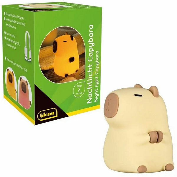 Idena LED Nachtlicht Idena LED Nachtlicht Capybara RGB Silikon USB 14 cm