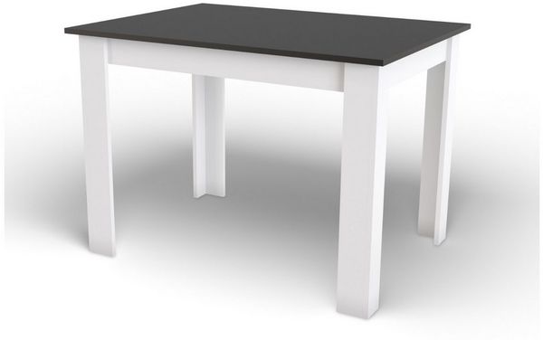 Home Collective Esstisch Küchentisch, Platte aus Eiche, Holztisch (Perfekt für Küche, Esszimmer, Wohnzimmer), 120x80 cm hergestellt aus Möbelplatte mit PVC-Furnier schwarz weiß