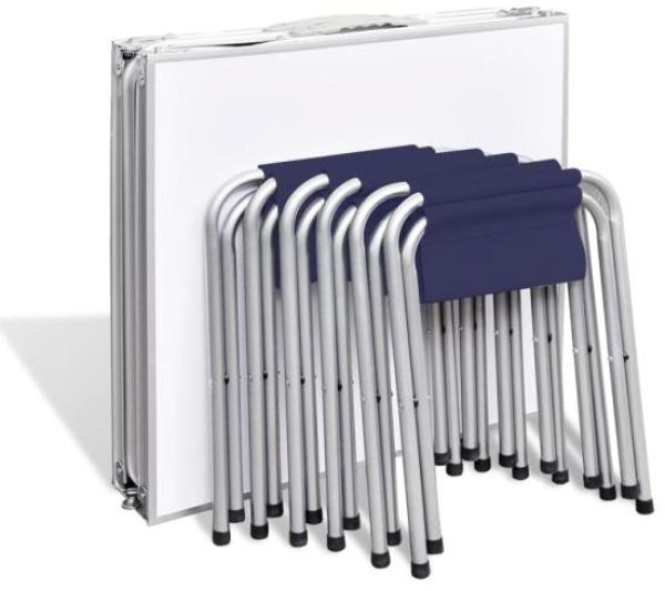 vidaXL Klappbarer Campingtisch mit 4 Hocker Höhenverstellbar 180x60 cm 41329