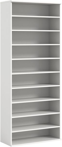 Schuhregal Weiß Nachbildung, 80x193x34 cm, 33 Paar, FSC-zertifiziert