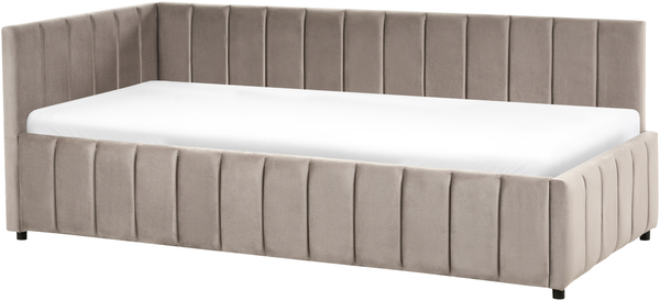 Tagesbett Samtstoff LISIEUX 90 x 200 cm Taupe