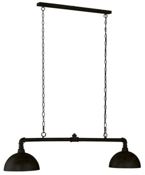 LED Pendelleuchte 2-flammig Industrial Schwarz Gold Design Rohr, Breite 87cm Bild 4