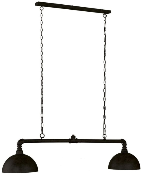 LED Pendelleuchte 2-flammig Industrial Schwarz Gold Design Rohr, Breite 87cm Bild 5