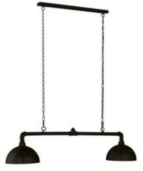 LED Pendelleuchte 2-flammig Industrial Schwarz Gold Design Rohr, Breite 87cm Bild 6