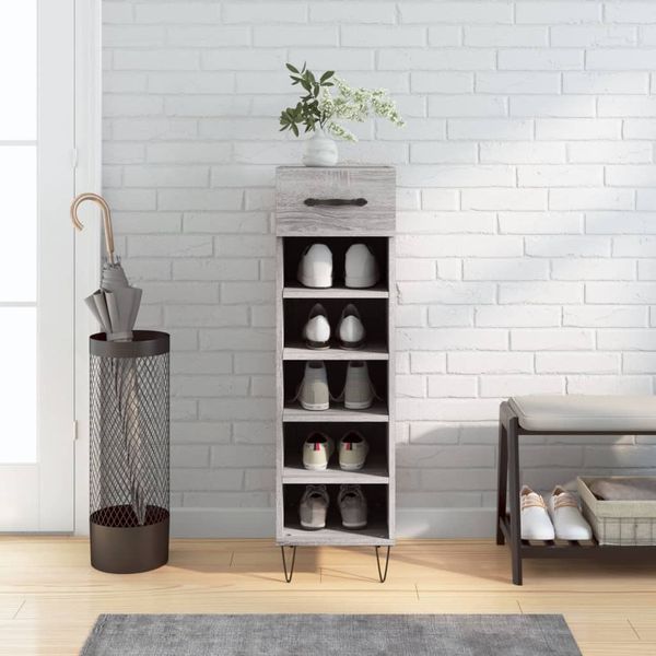 vidaXL Schuhschrank Grau Sonoma 30x35x105 cm Holzwerkstoff 829674