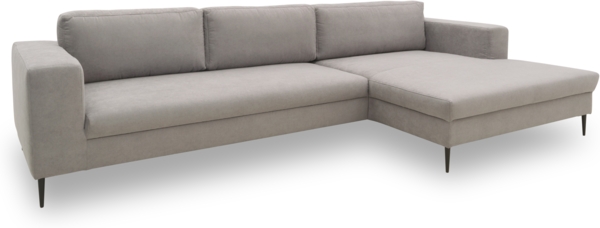 DOMO Collection Modica, Ecksofa, Microfaser silber, 329 x 173 cm Bild 2