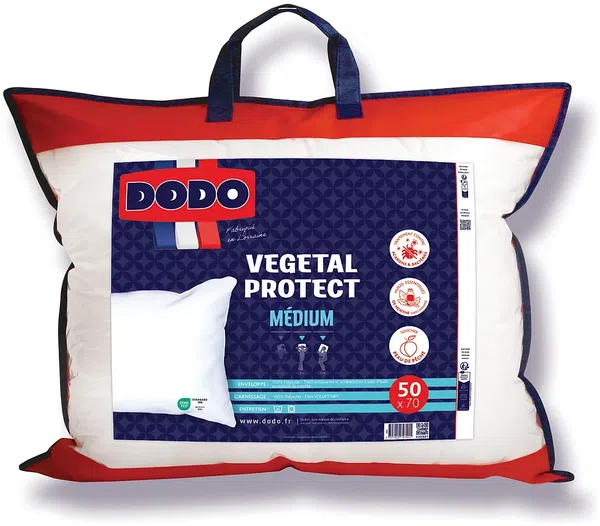 DODO - VEGETAL PROTECT Kopfkissen Stoff Weiß - B 50 cm x H 10 cm x L 70 cm