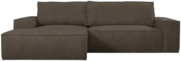 Vente-unique - Ecksofa mit Schlaffunktion - Ecke Links - Cord - Braun - AMELIA Bild 2