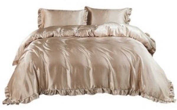 BYSURE Bettwäsche, Polyester, 2 teilig, Vintage-Rüschen-Bettbezug Set Bild 6