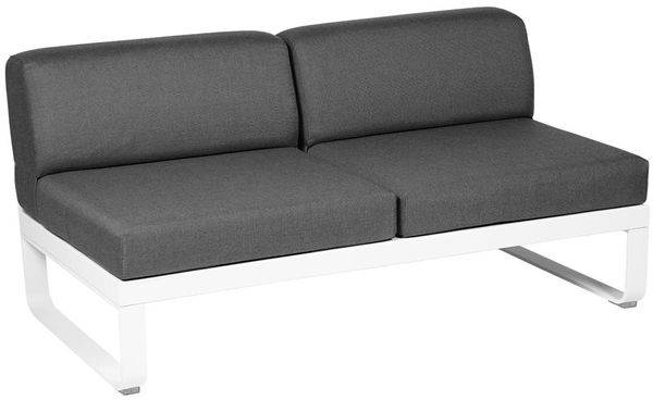 Bellevie Lounge 2-Sitzer Modul 01 Baumwollweiß A3 Graphitgrau Mitte