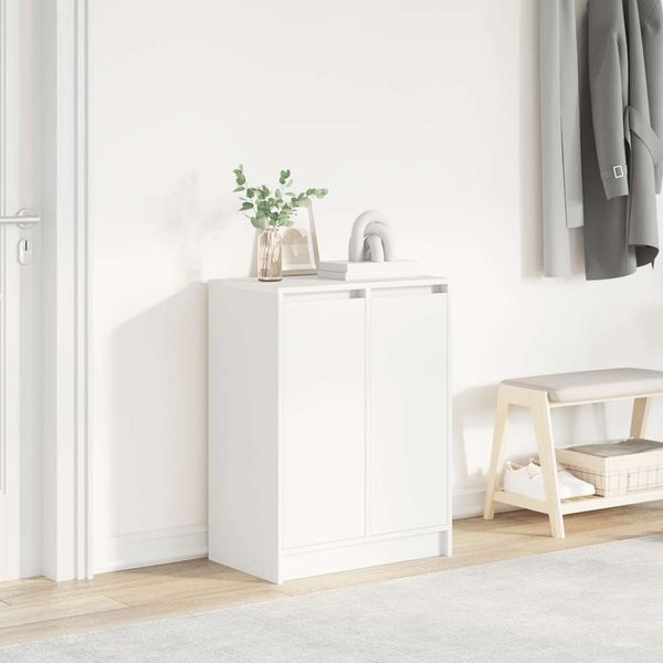 vidaXL Schuhschrank Weiß 57x34x76 cm Holzwerkstoff 861868