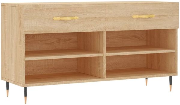 vidaXL Schuhbank Sonoma-Eiche 102x35x55 cm Holzwerkstoff 829719 Bild 2