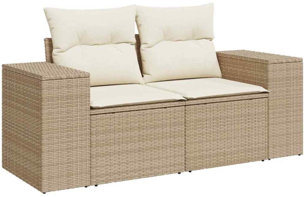 vidaXL Gartensofa-set mit Kissen 11 pcs Beige Poly-Rattan 3361981 Bild 5