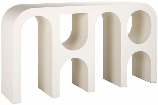 Casa Padrino Luxus Konsole Weiß 150 x 35 x H. 80 cm - Luxus Wohnzimmer Möbel
