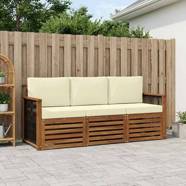 vidaXL Sofagarnituren mit Kissen 3 pcs Massivholz Akazie 3383961
