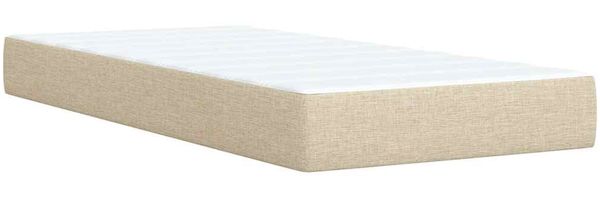 vidaXL Boxspringbett mit Matratze Creme 100x200 cm Stoff 3294279 Bild 12