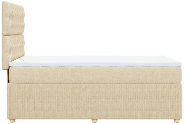 vidaXL Boxspringbett mit Matratze Creme 100x200 cm Stoff 3294279 Bild 7
