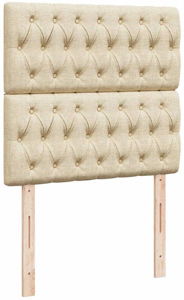 vidaXL Boxspringbett mit Matratze Creme 100x200 cm Stoff 3294279 Bild 9