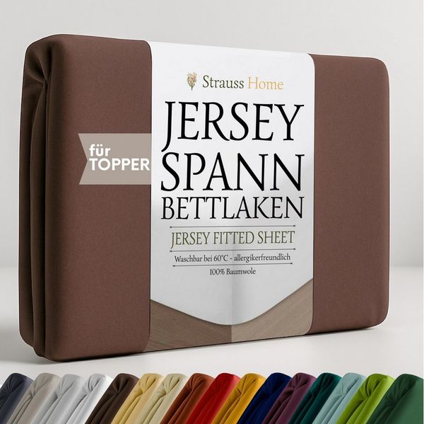 Strauss Home Spannbettlaken Premium Topper Spannbettlaken 150GSM für Matratzen-Topper 10cm Höhe, Gummizug: Rundumgummi, für Topper mit einer Höhe von 10cm, OEKO-TEX zertifiziert
