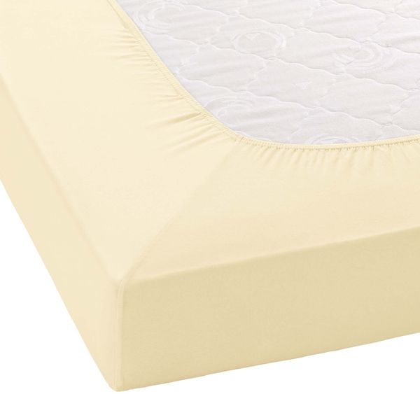 Janine Mako Jersey Spannbetttuch Bettlaken 180 - 200 x 200 cm OVP 5007 17 champagner Bild 2