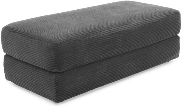 Polsterhocker 124x60 cm Federkern Sitzbank Designerhocker Cord Dunkelgrau