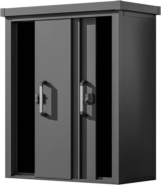 GFP Geräteschrank Metall 150x78x161 cm Gartenschrank Schiebetür anthrazit inkl. Fußboden
