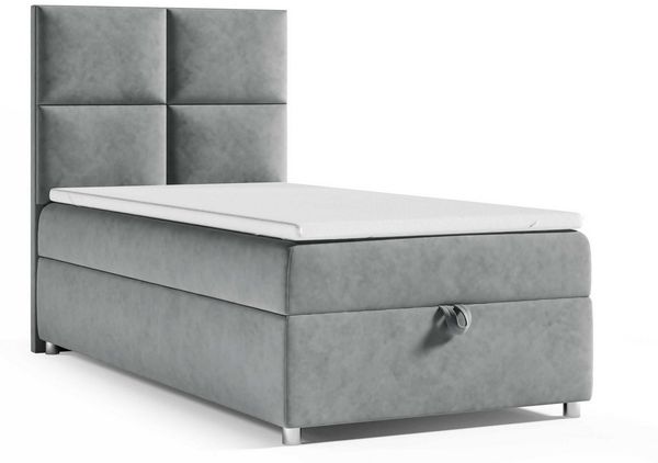 Best for Home Boxspringbett mit Bettkasten Trinity K2 Single Bonell-Matratze inkl. 7 cm Topper (Einzelbett, Hotelbett, Polsterbett gepolstertes Kopfteil, Jugendbett, Kinderbett versch. Größen, 70x200 80x200 90x200 100x200 cm), verschiedene Liefermöglic...