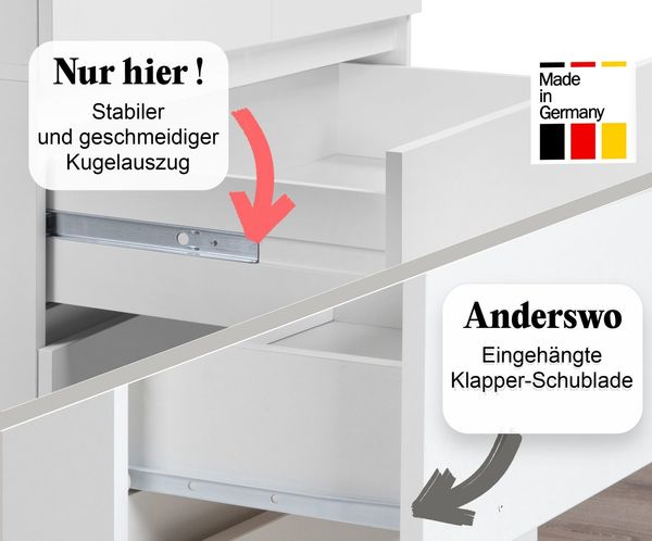 Home Collective Kleiderschrank mit 2 Türen, 3 Einlegeböden und 2 Schubkästen in Weiß (Schrank Garderobenschrank für Schlafzimmer, Kinderzimmer, Flur, Keller) Kleiderschrank 90 cm breit mit Schubladen Höhe 182 cm