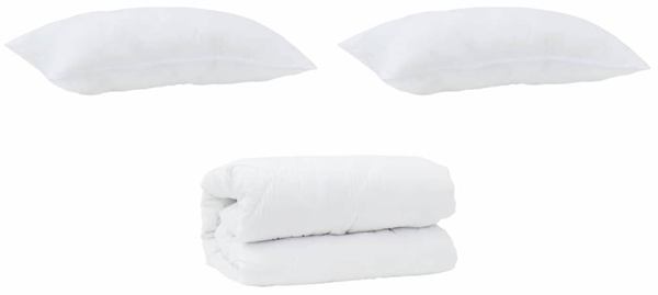 vidaXL Bettdecke mit Kissen 3 pcs Weiß Mikrofaser 3378137